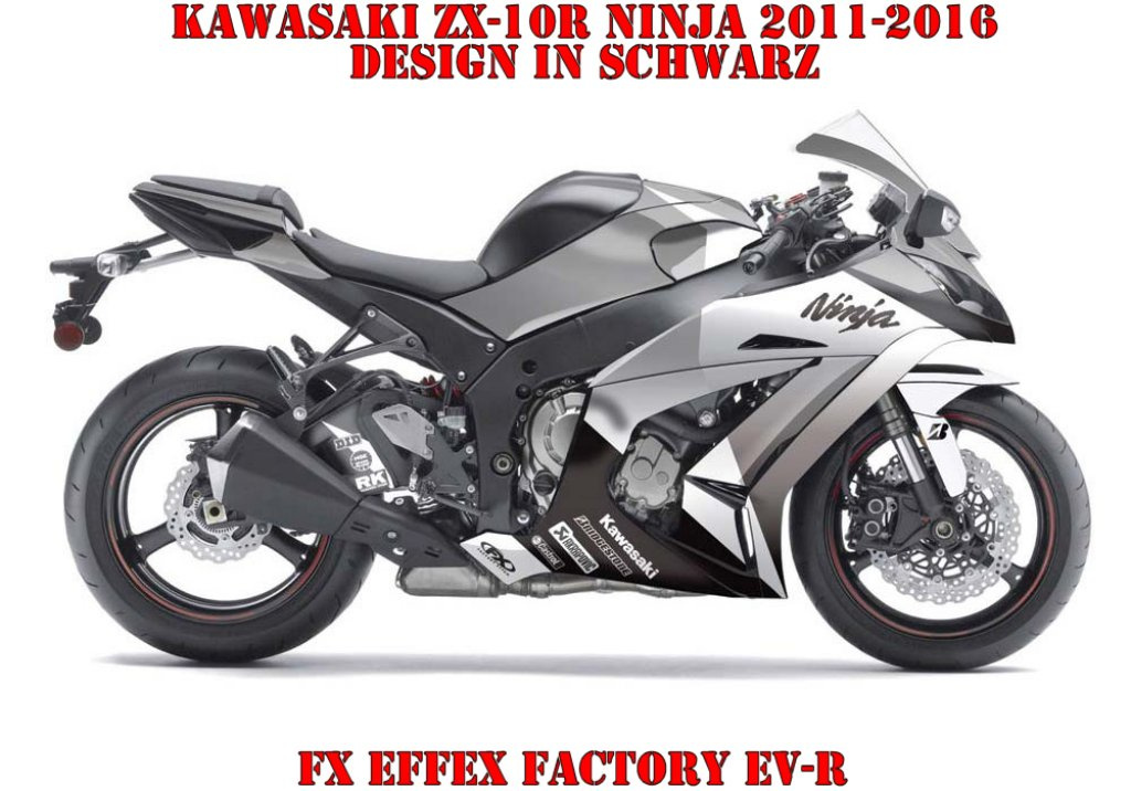 Beispiel Bild für die Farben, EV-R Schwarz für Kawasaki ZX-10R Ninja 2011-2015